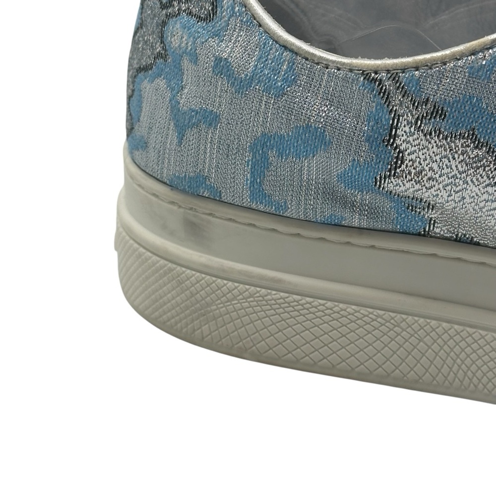 Prada 39 Platform Sneaker Metallic Jacquard Fabric Double Sole Amputee Left Only - Picture 2 of 12
